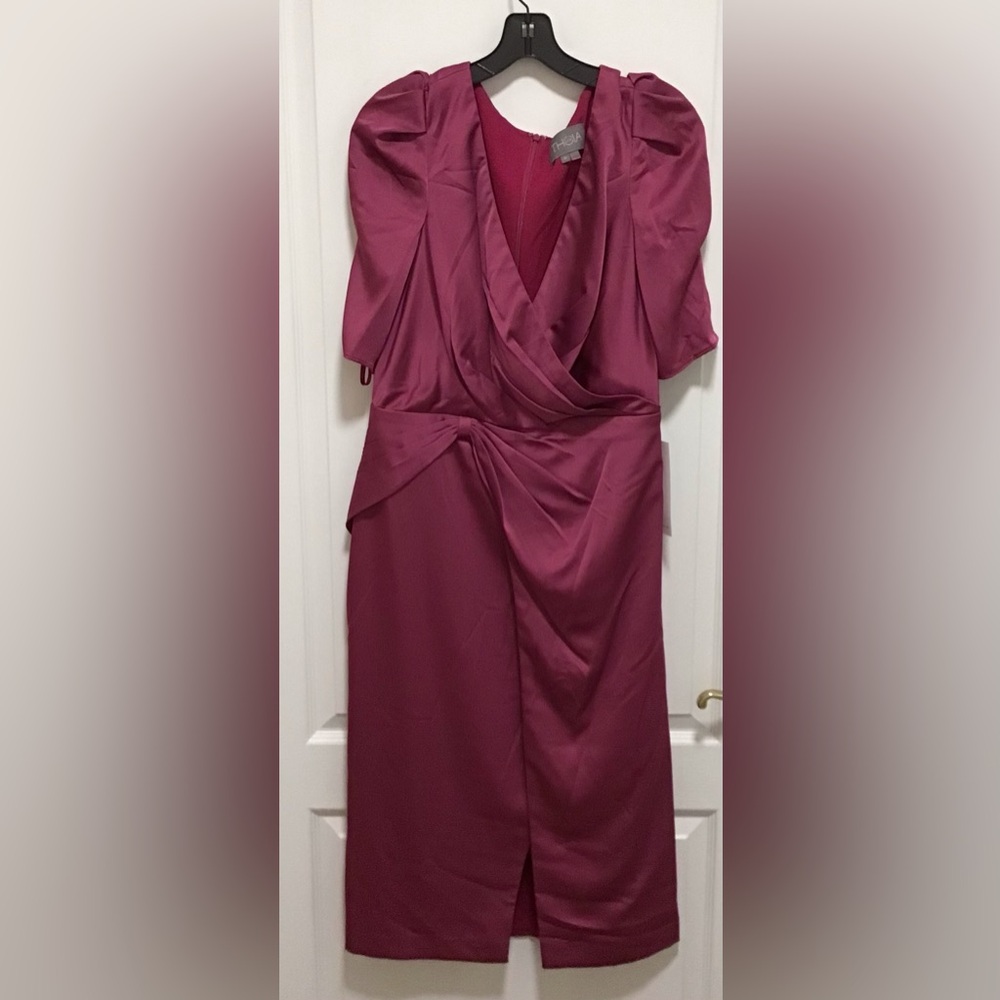 Rose colored Theia midi  cocktail dress